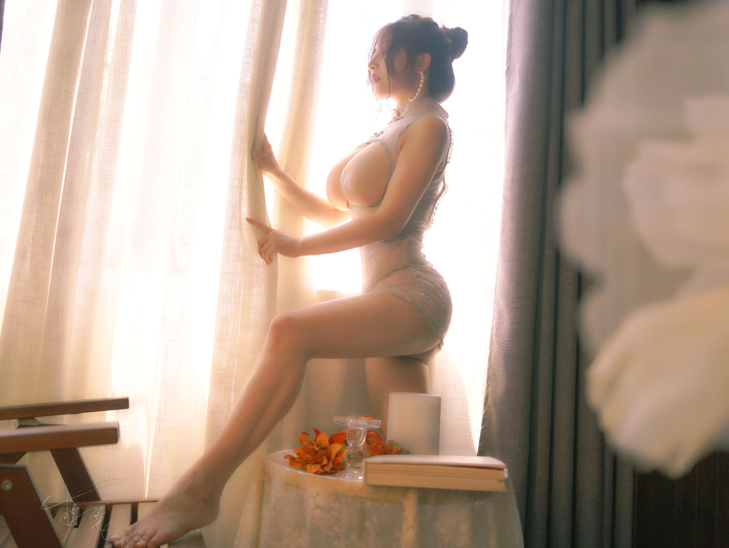 网络红人樱晚gigi – 拂动了谁的窗纱 [20P]