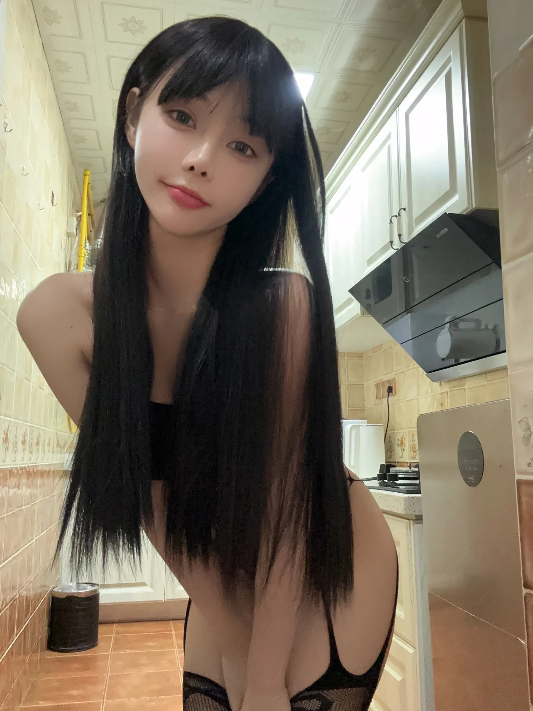 无欲无求的推土君 – 镂空黑色连体衣 [22P]