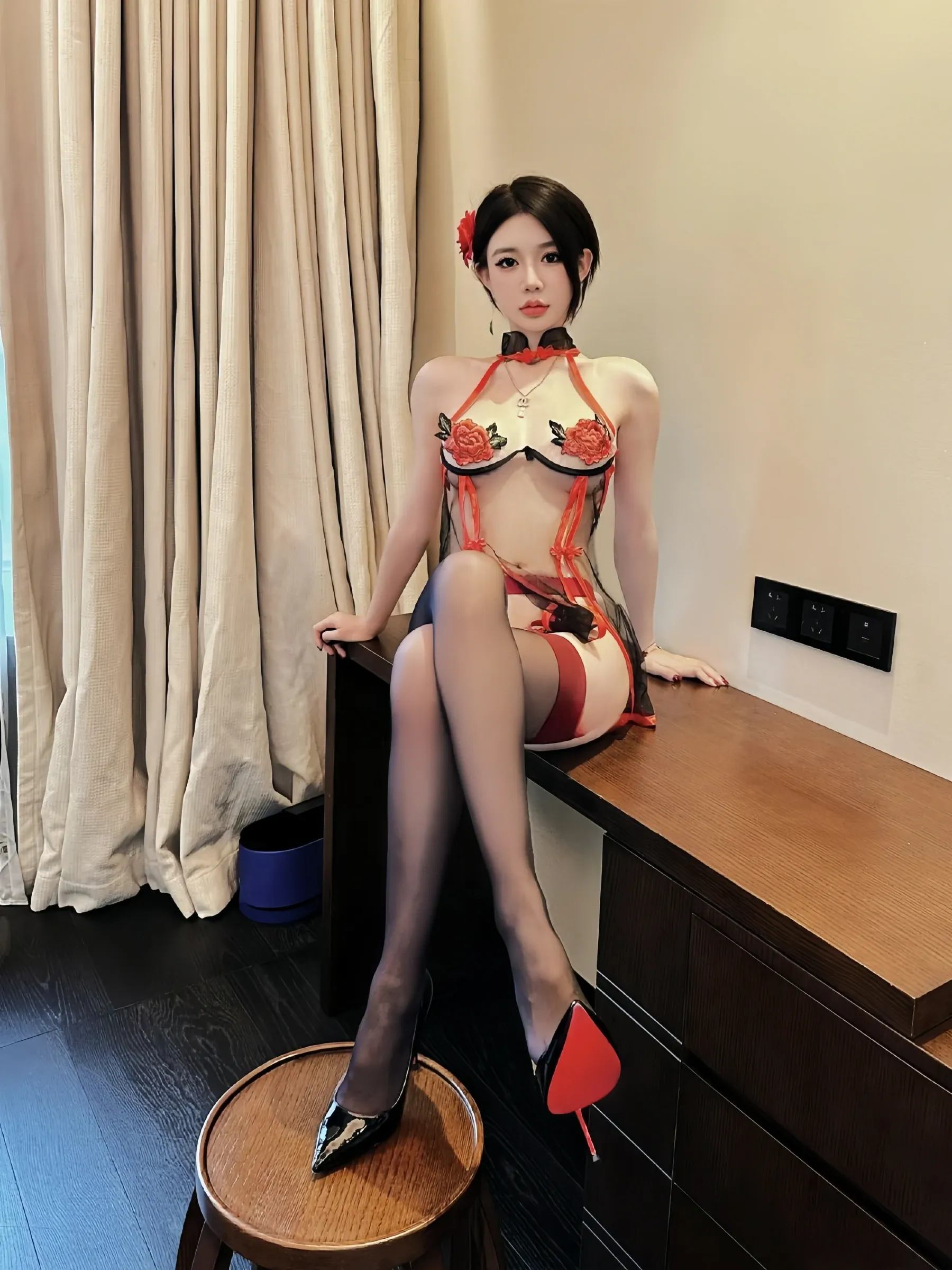 黎允熙baby - 红色蕾丝清纯妹 [55P]