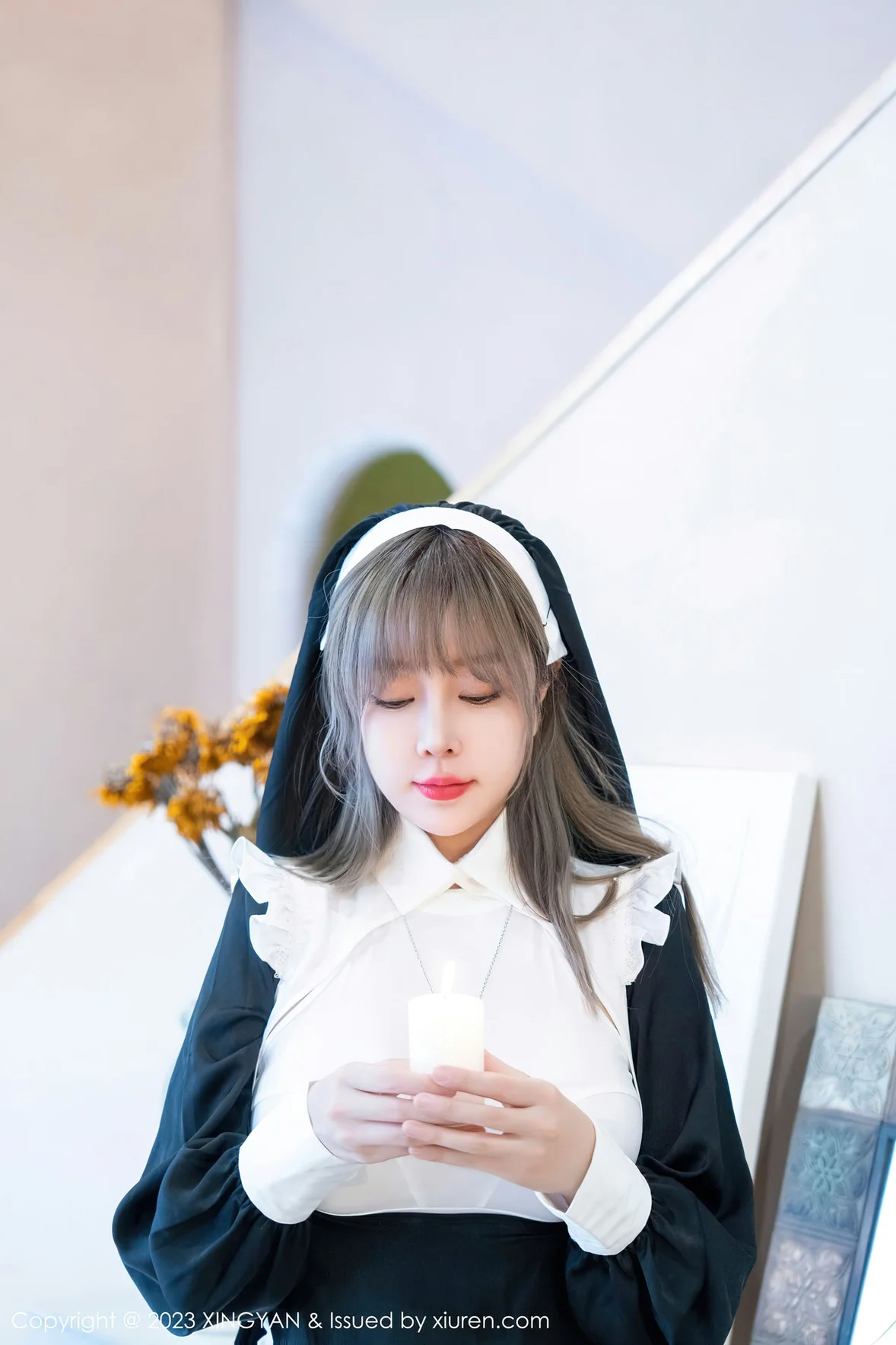 星颜社 Vol.187 王雨纯 性感黑色修女性感写真 [76P]