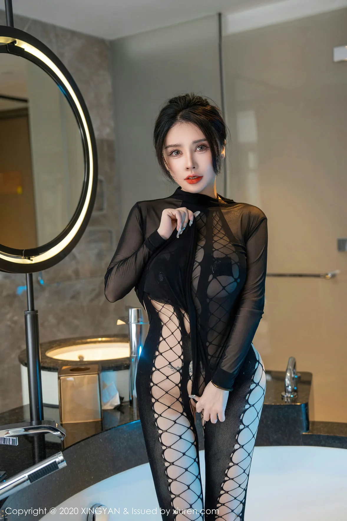 星颜社 Vol.210 潘娇娇 渔网式连体衣写真 [78P]