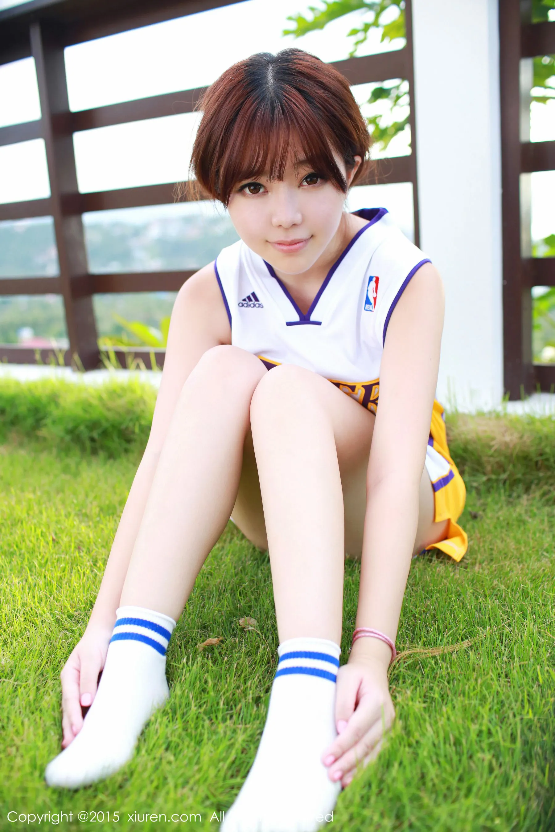 刘飞儿Faye《科比篮球服+布条内衣》 秀人网 No.452