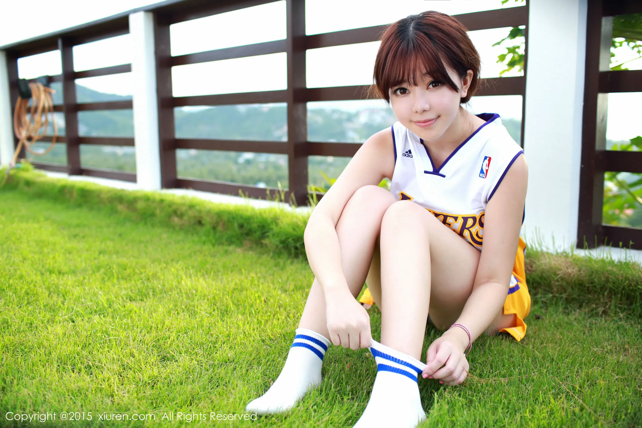 刘飞儿Faye《科比篮球服+布条内衣》 秀人网 No.452