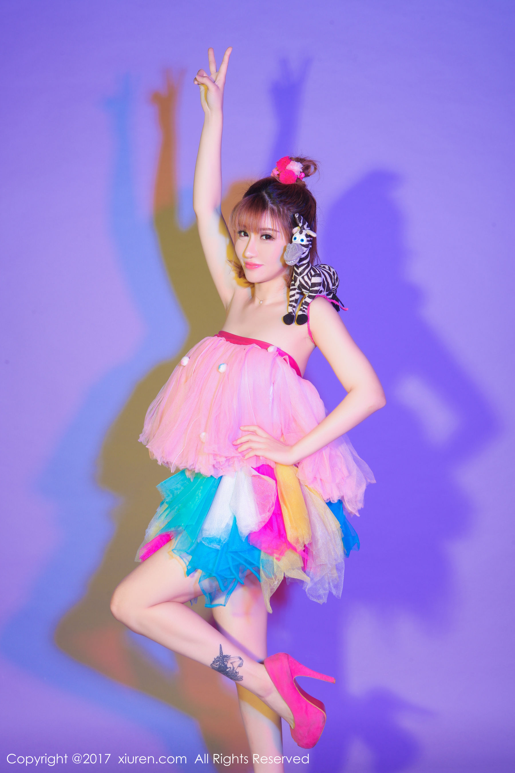 K8傲娇萌萌Vivian《COS超级索尼子+梦幻七彩裙子》 秀人网XIUREN No.722