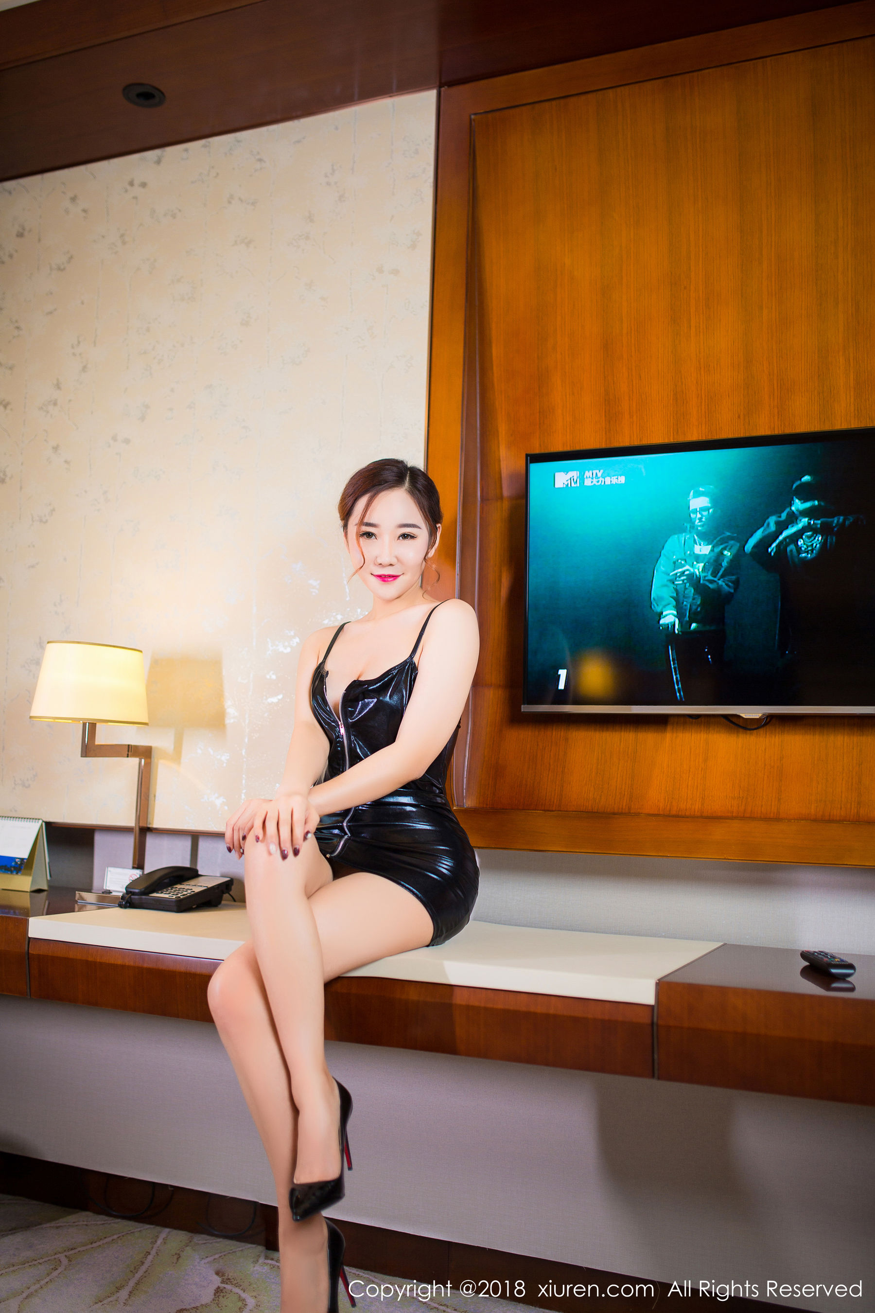 棉花糖candy《死库水+黑色皮衣》 秀人 No.910 插图10