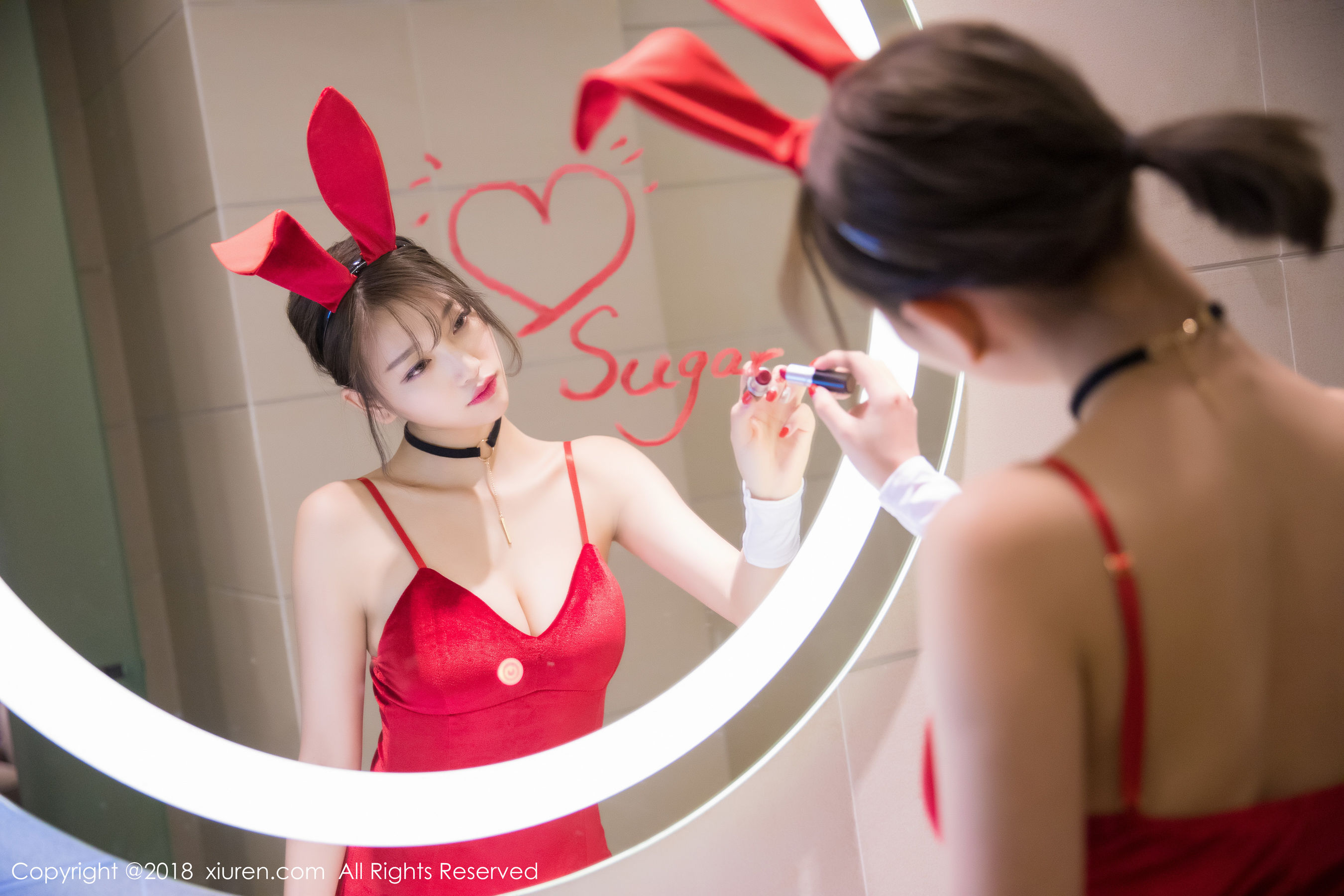 杨晨晨sugar《黑丝兔女郎+浴室湿身系列》 XiuRen 秀人网 No.1033