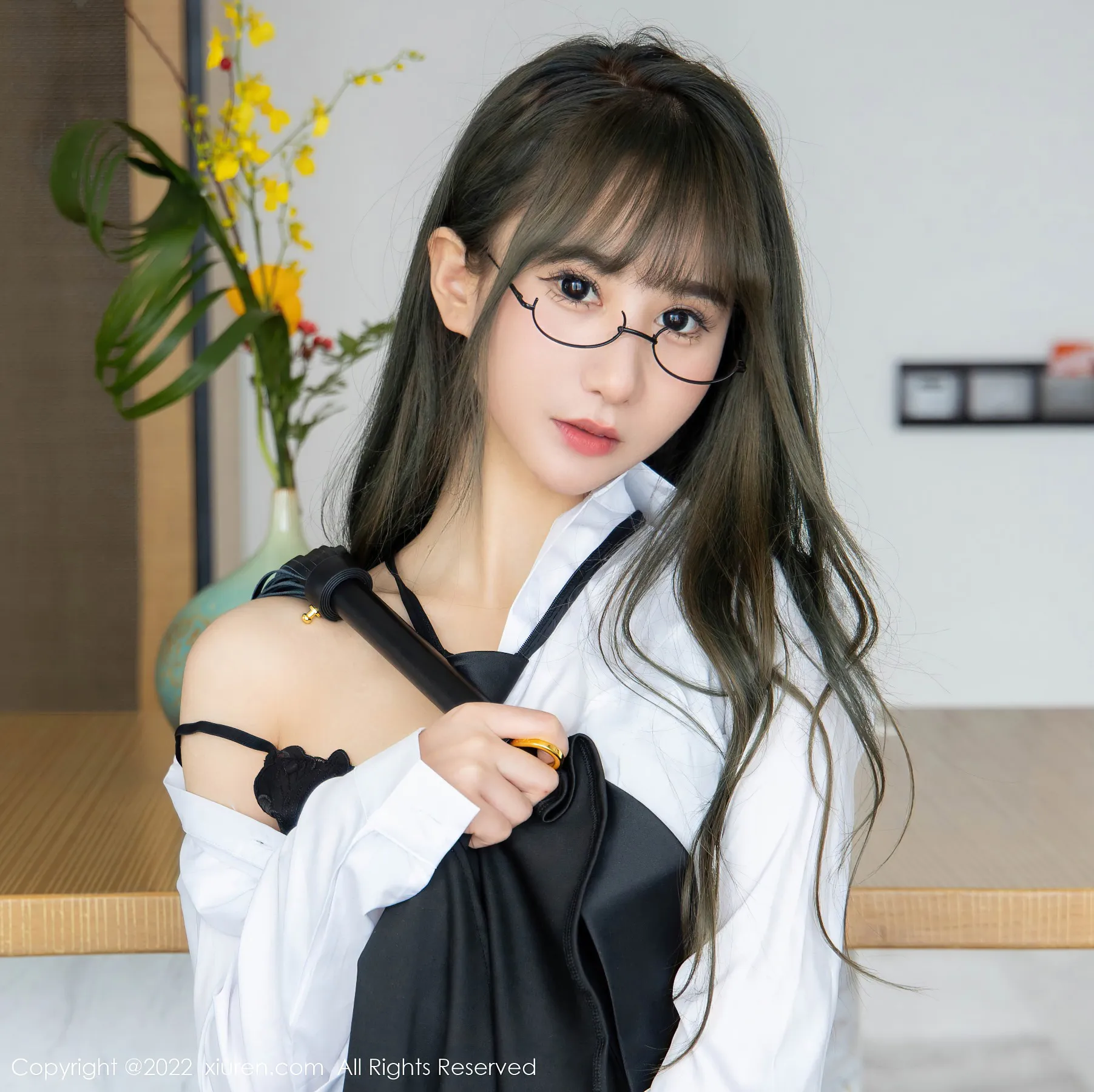 秀人网 No.4789 小果冻儿 白T学生装