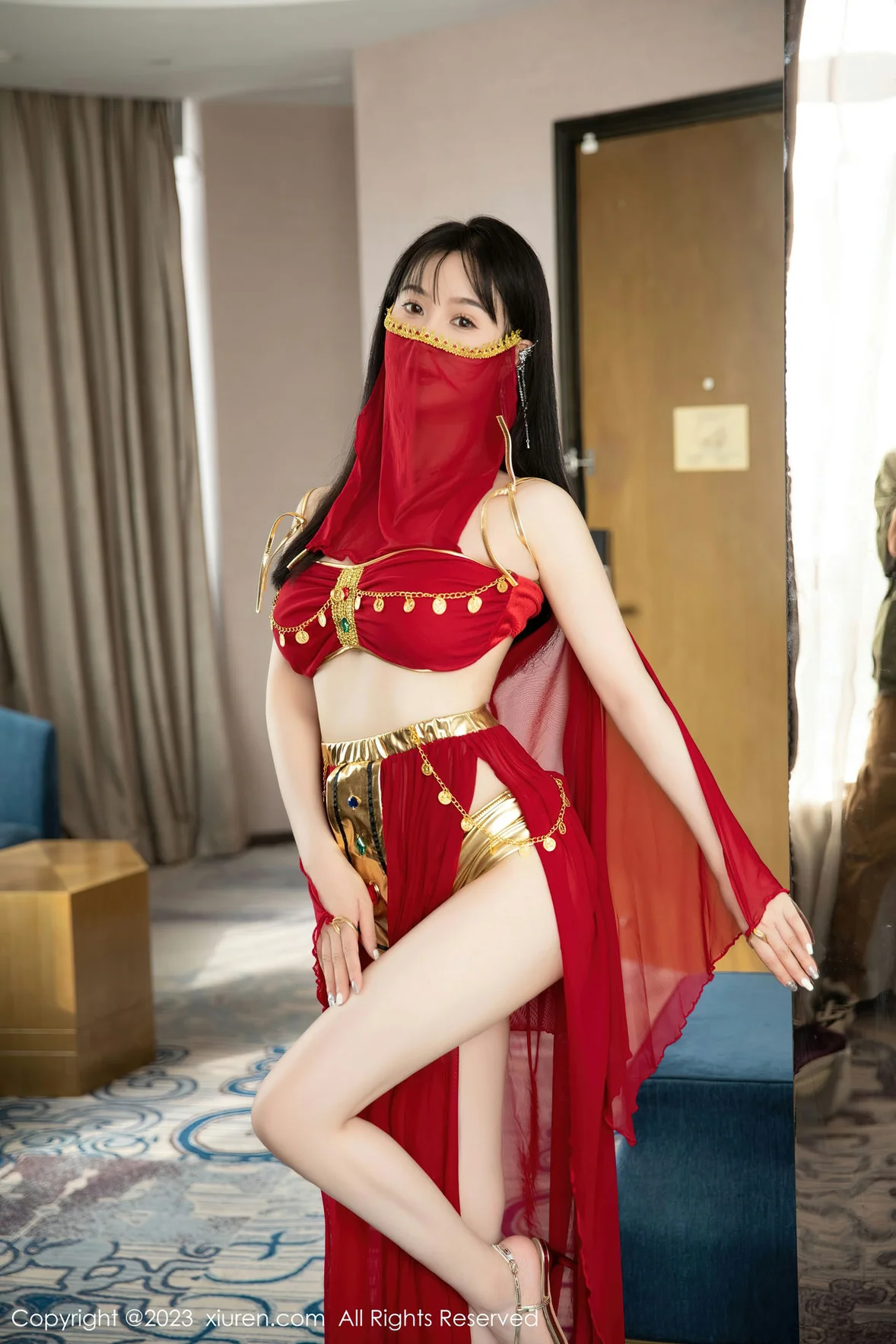 XiuRen 秀人 No.7103 柚琪Rich 红色西域舞服性感写真 [74P]