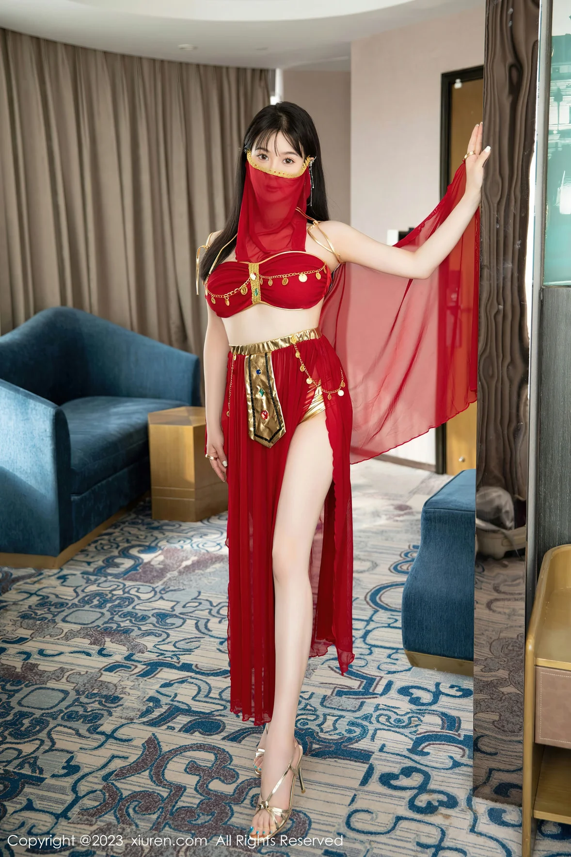 XiuRen 秀人 No.7103 柚琪Rich 红色西域舞服性感写真 [74P]