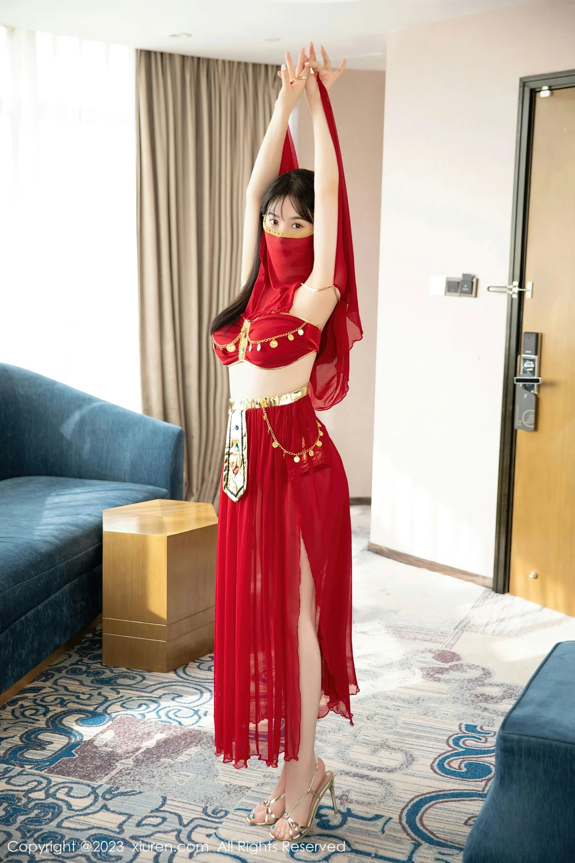 XiuRen 秀人 No.7103 柚琪Rich 红色西域舞服性感写真 [74P]