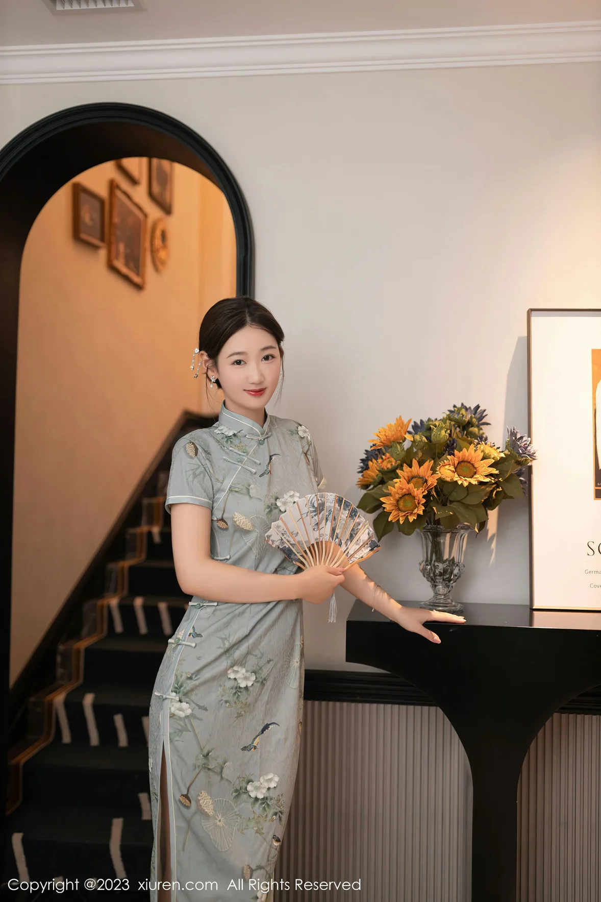 XiuRen 秀人 No.7232 唐安琪 绿灰色旗袍巴厘岛旅拍 [77P]