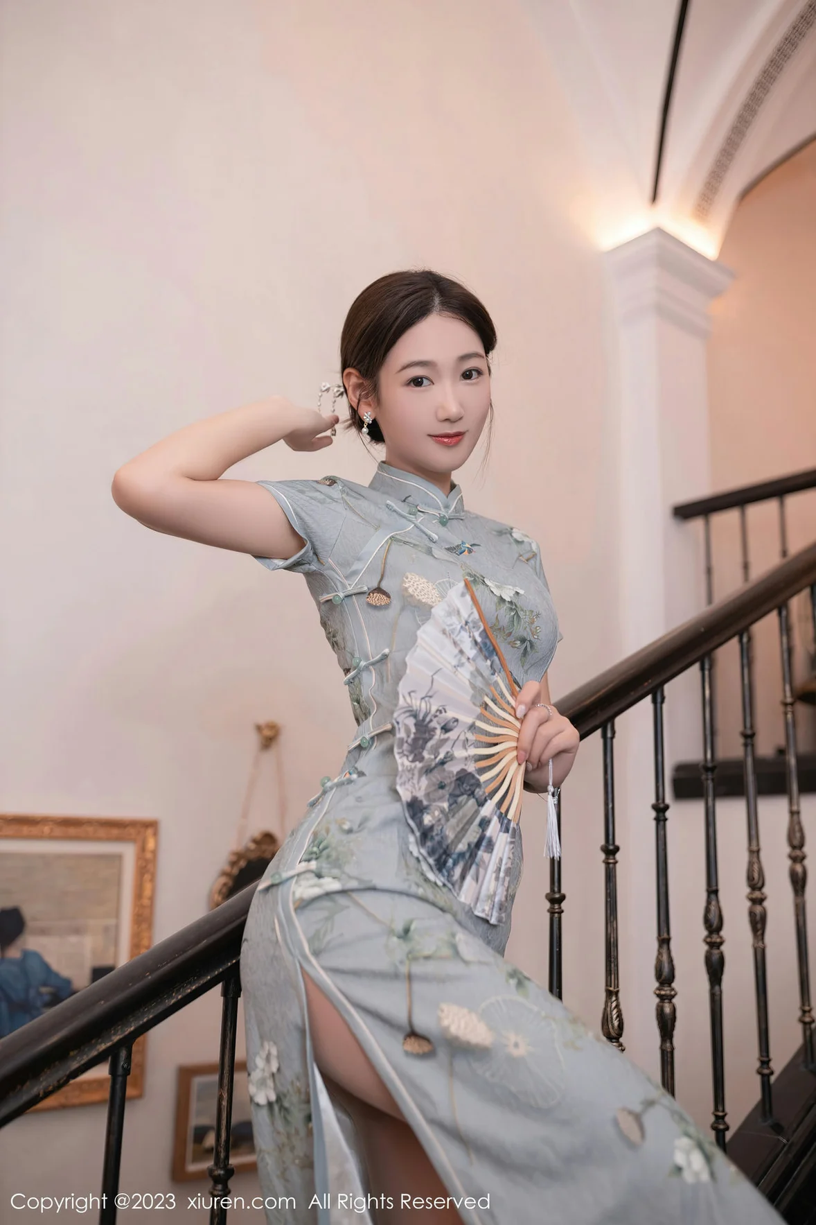 XiuRen 秀人 No.7232 唐安琪 绿灰色旗袍巴厘岛旅拍 [77P]