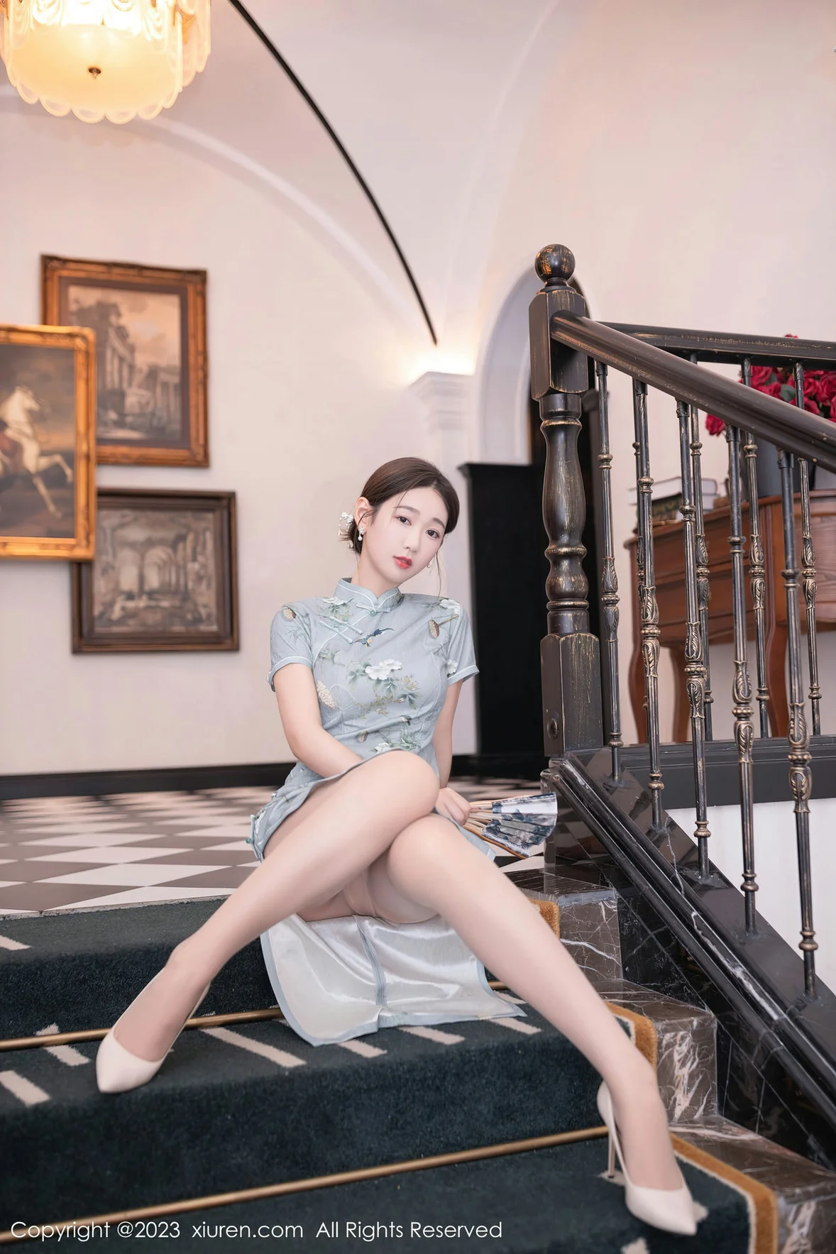 XiuRen 秀人 No.7232 唐安琪 绿灰色旗袍巴厘岛旅拍 [77P]