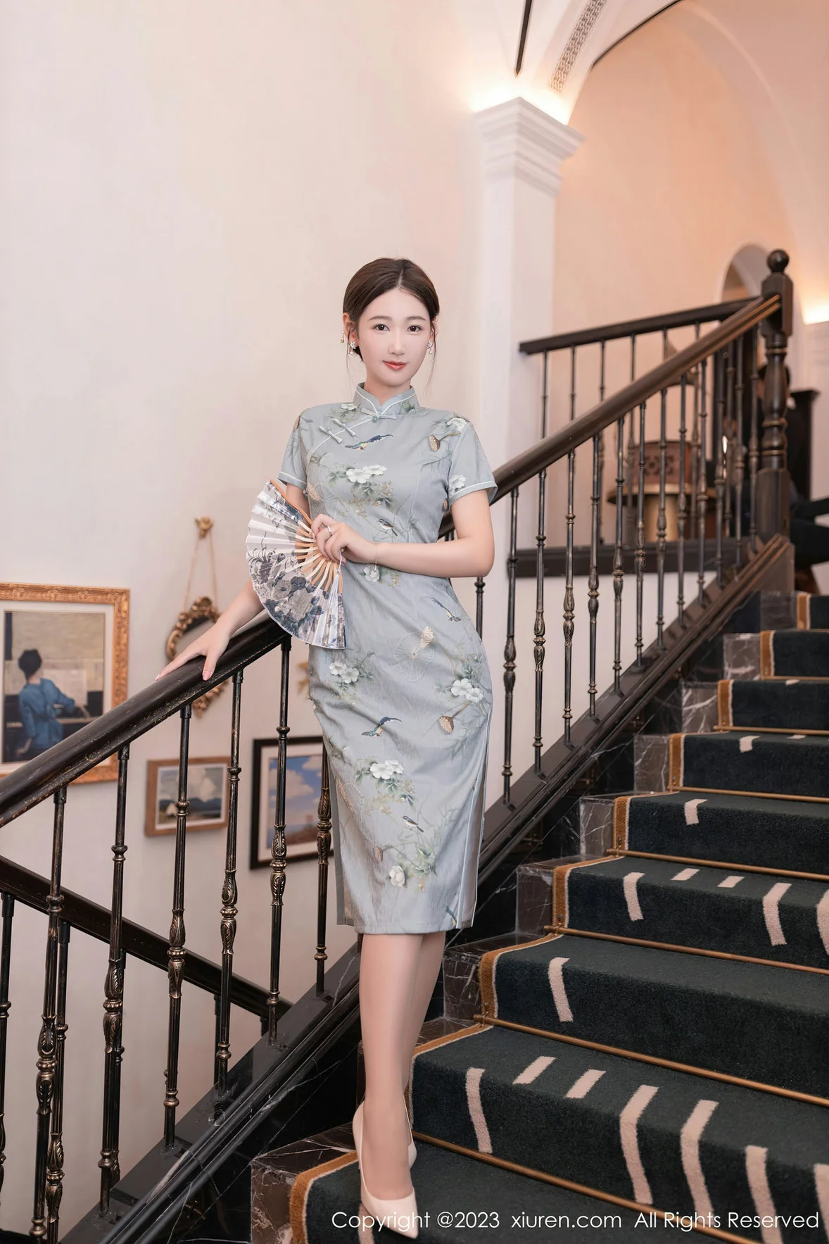 XiuRen 秀人 No.7232 唐安琪 绿灰色旗袍巴厘岛旅拍 [77P]