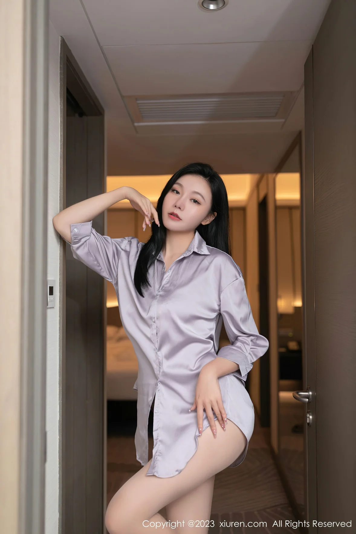 秀人网 No.7376 安然anran 浅色薄纱内衣性感写真 [77P]