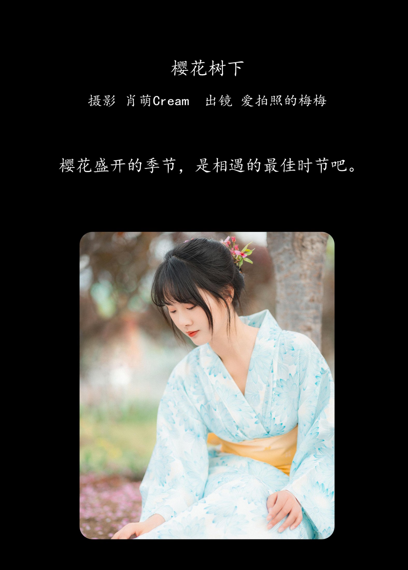 爱拍照的梅梅 – 《樱花树下》[23P]