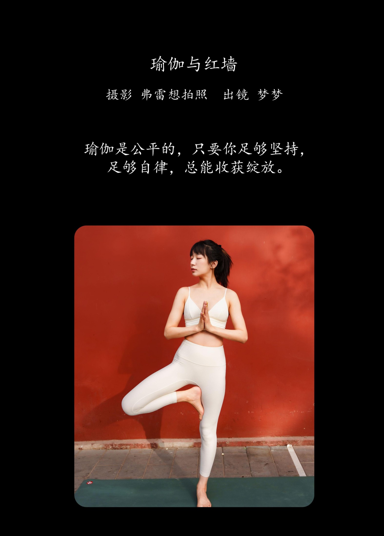 梦梦 – 《瑜伽与红墙》[23P]
