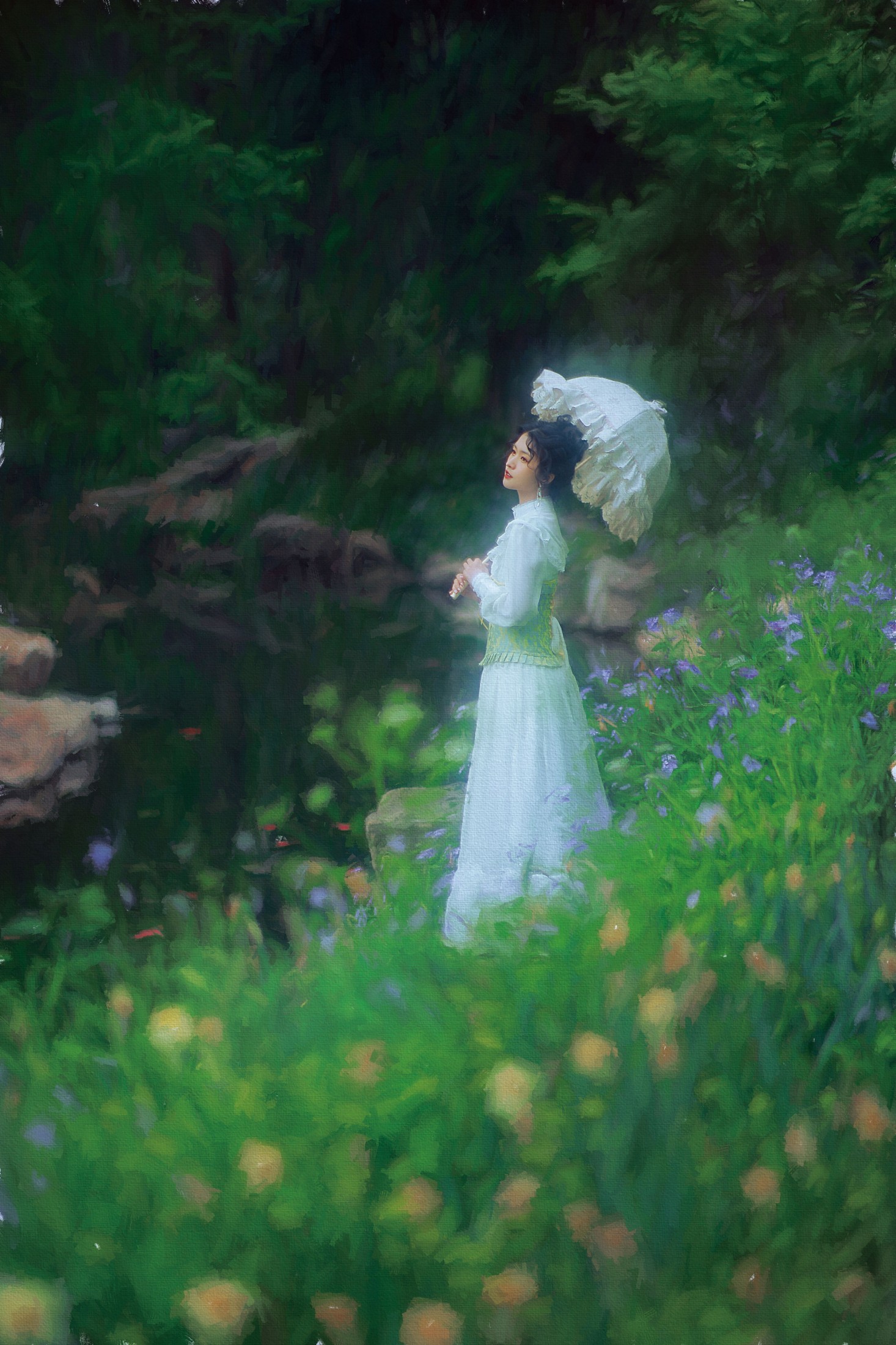 一束青 – 《撑阳伞的少女》[24P]