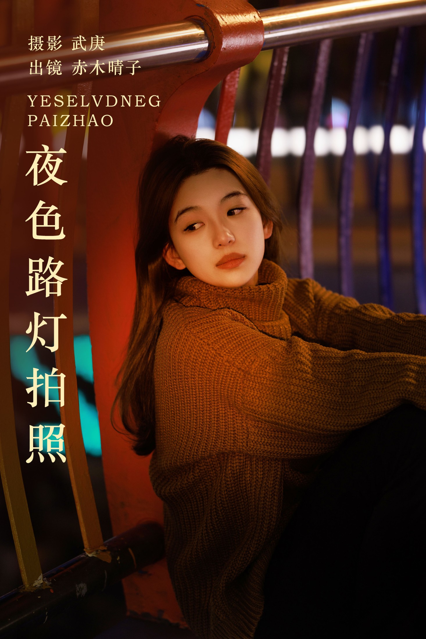 赤木晴子 – 《夜色路灯拍照》[22P]