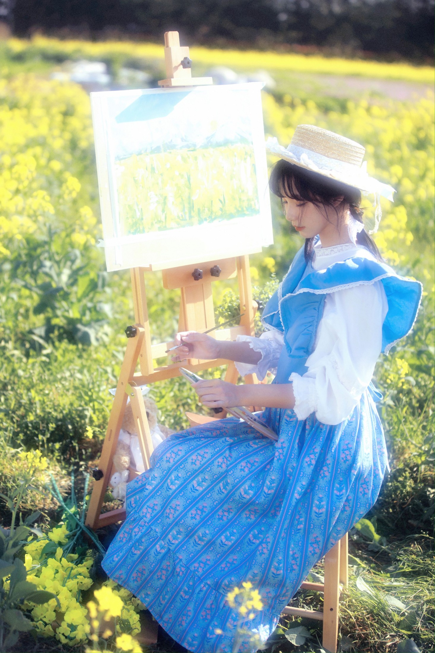 Rikarin_梨咔 – 《油画少女》[15P]