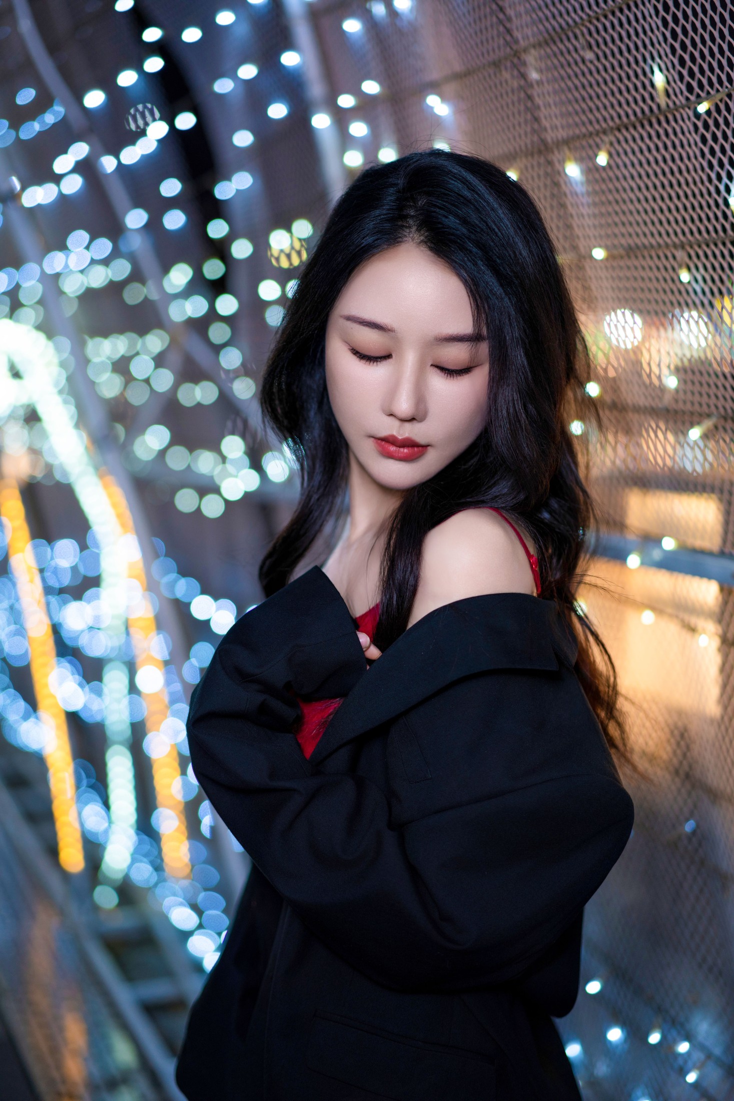 雪莉 – 《千灯湖夜未央：红裙女神的光影诗篇》[18P]