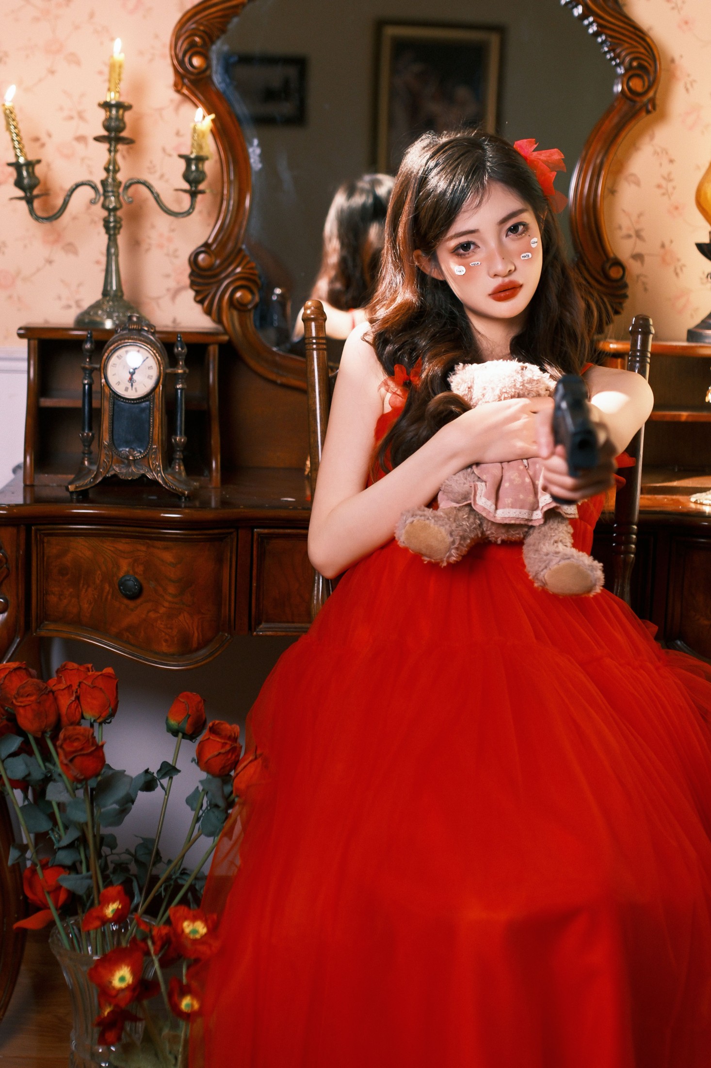 小呆同学 – 《红裙玫瑰》[57P] 插图4