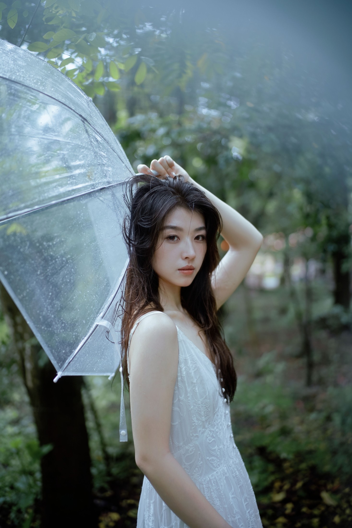 小鹿 – 《雨落林间，邂逅白裙仙子》[20P] 插图2