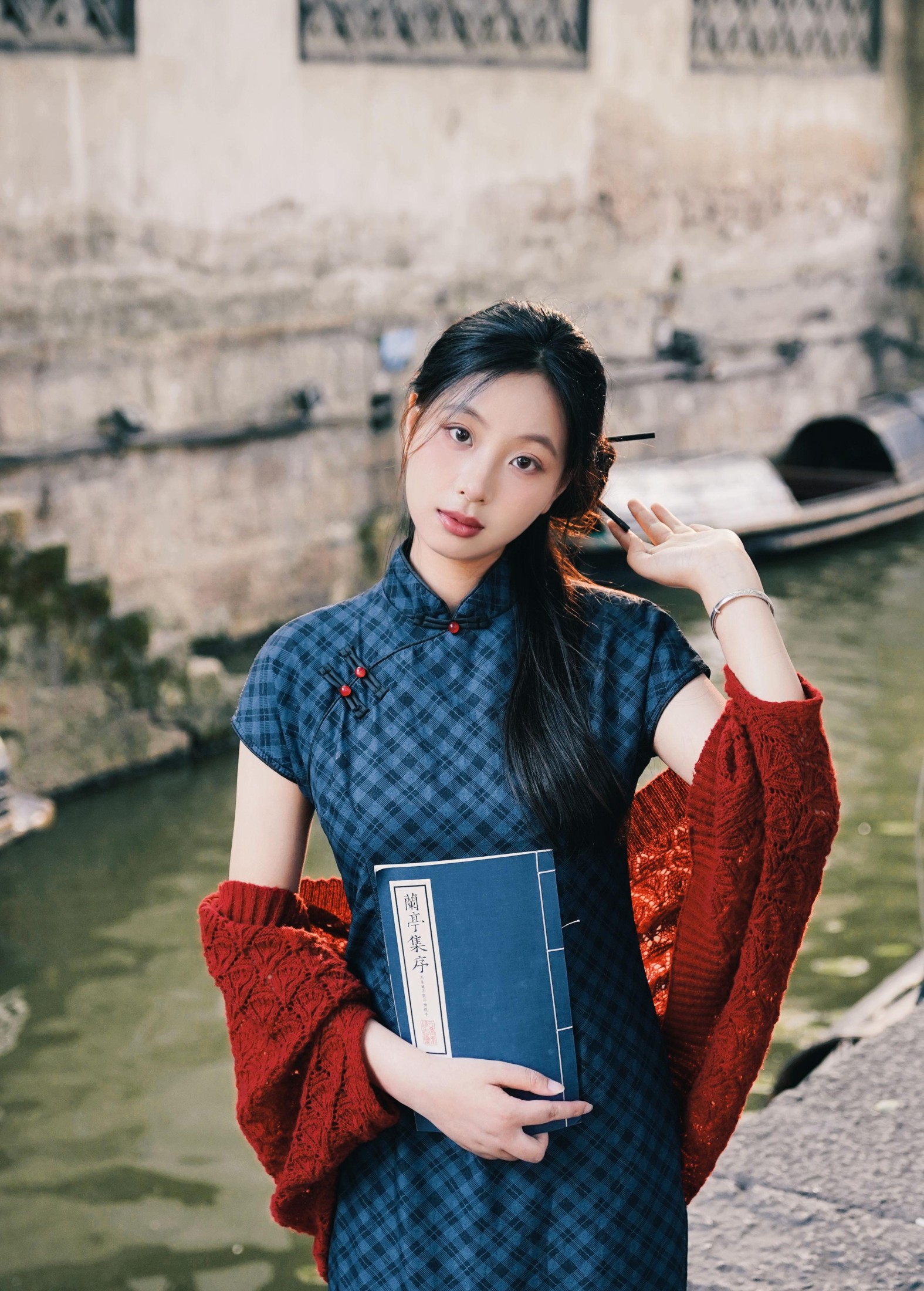 小u – 《蓝色江南旗袍》[19P]