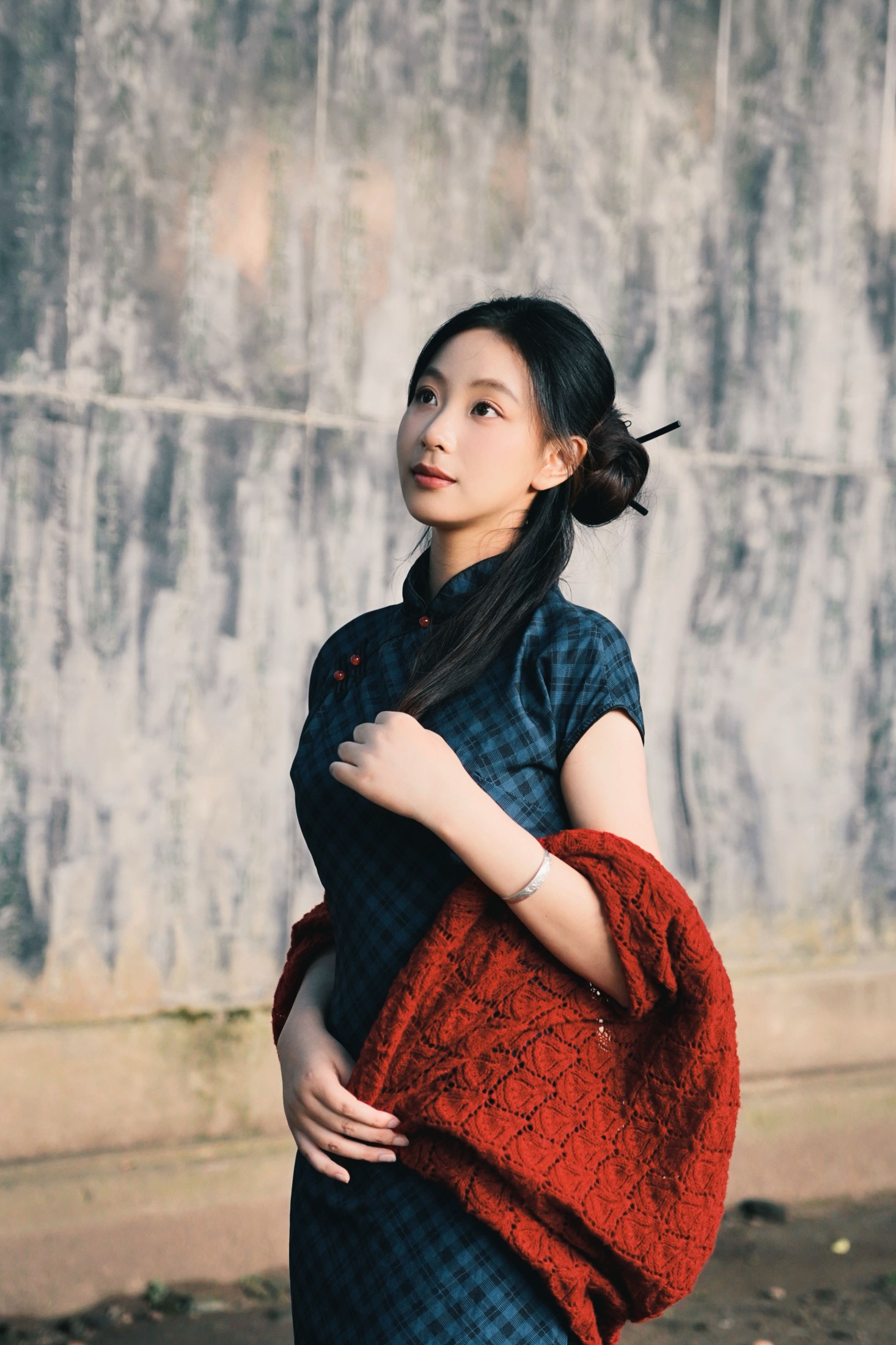 小u – 《蓝色江南旗袍》[19P]