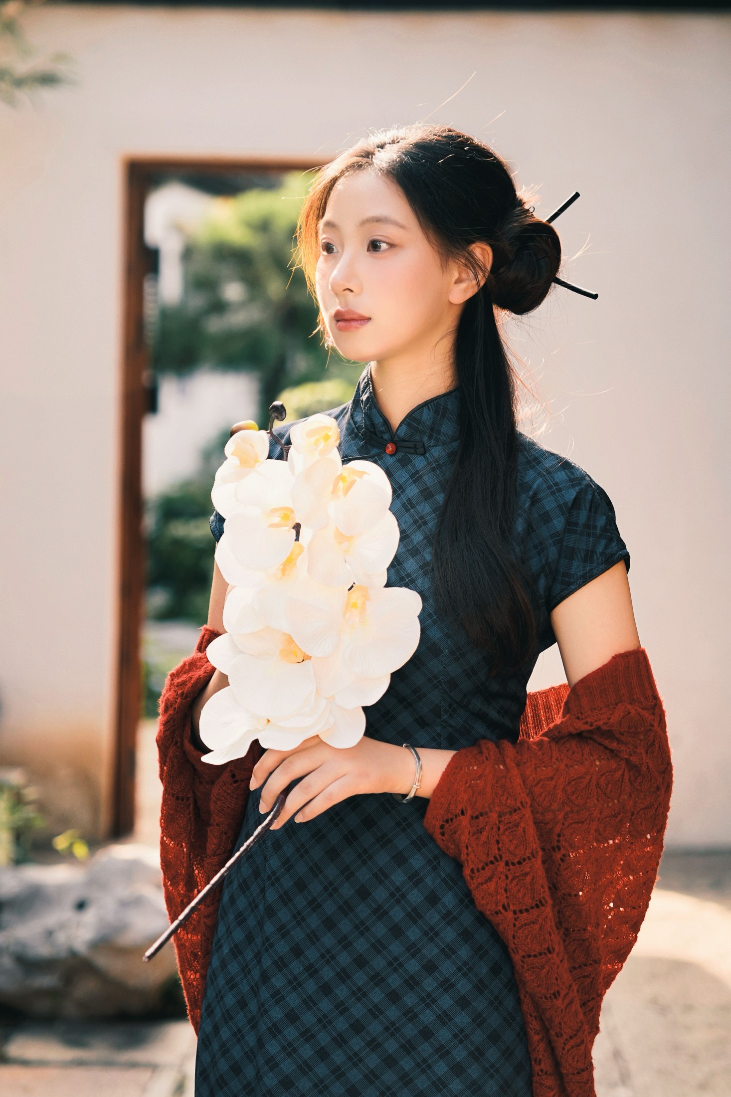 小u – 《蓝色江南旗袍》[19P]