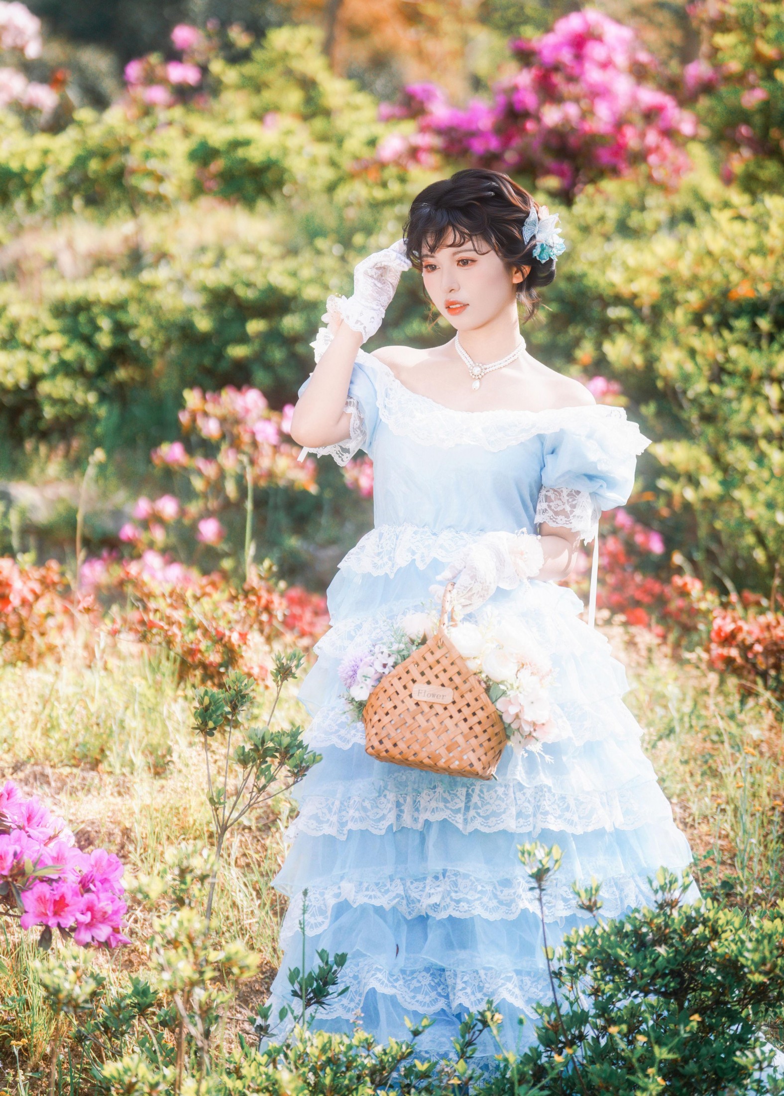 桂花鸭 – 《法式人像-杜鹃花写真》[21P]