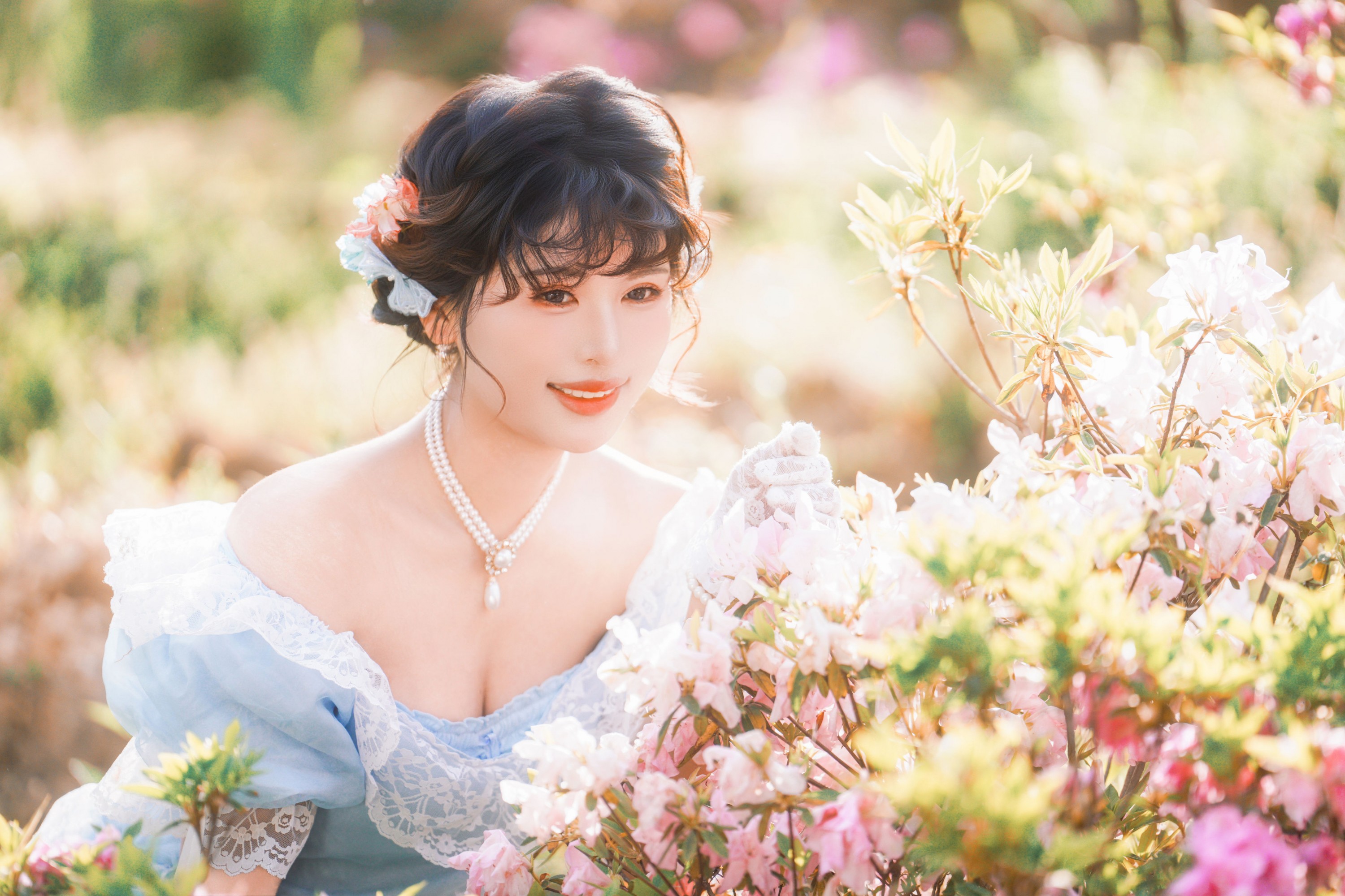 桂花鸭 – 《法式人像-杜鹃花写真》[21P]