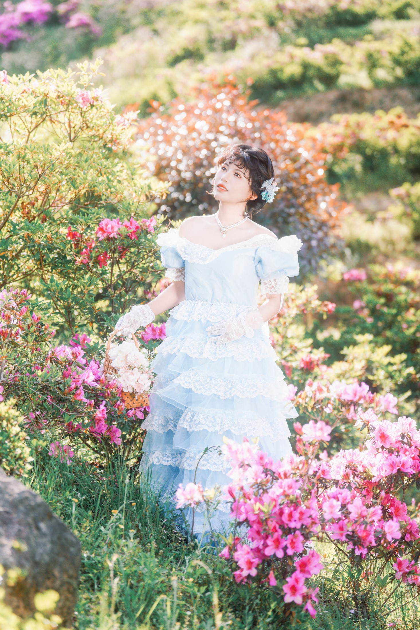 桂花鸭 – 《法式人像-杜鹃花写真》[21P]