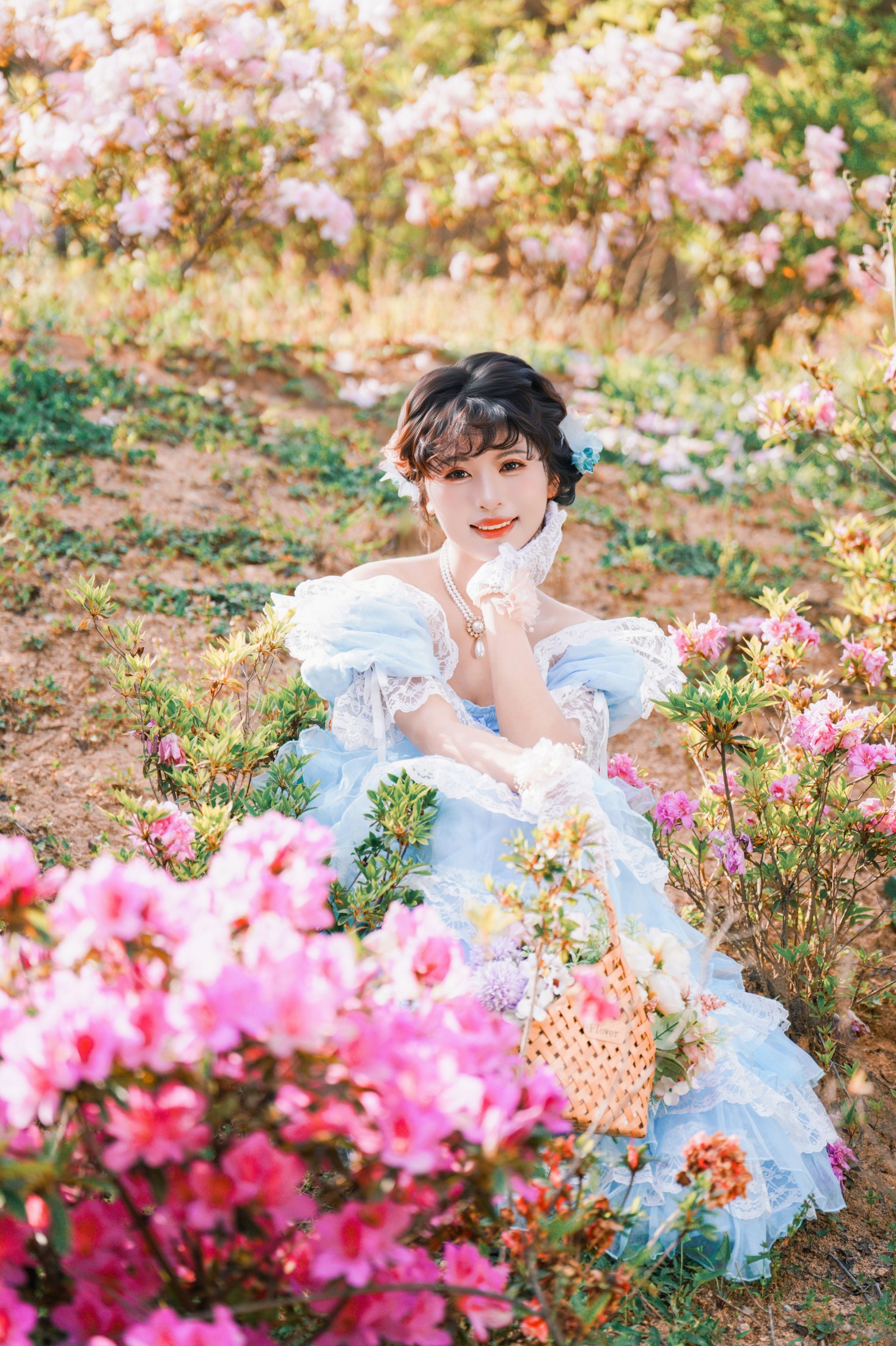 桂花鸭 – 《法式人像-杜鹃花写真》[21P]