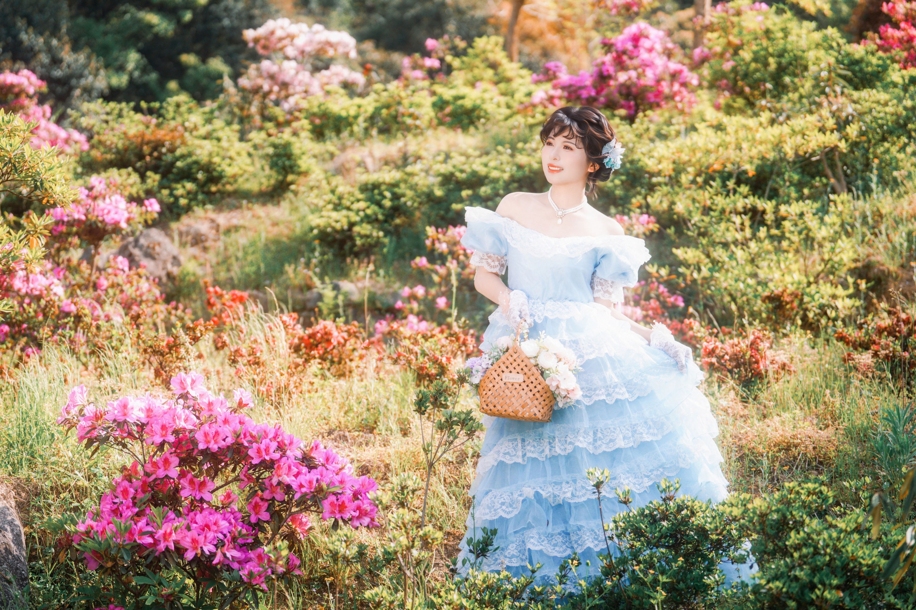 桂花鸭 – 《法式人像-杜鹃花写真》[21P]