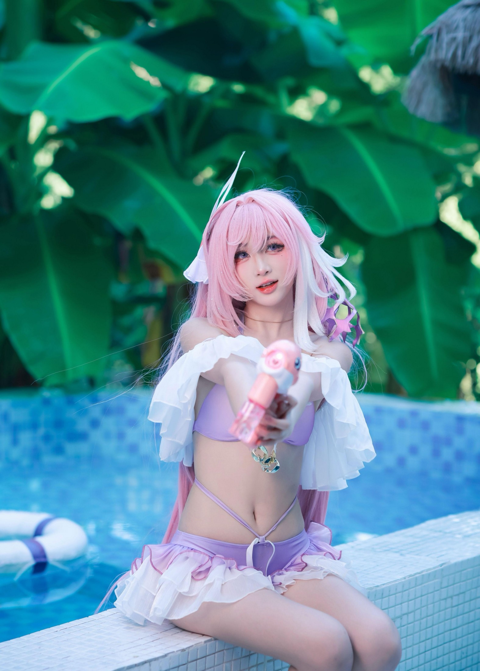 火鸡面重度依赖 – 《泳池边的粉色小蛋糕是爱莉希雅本人掉进夏天啦！ 》[32P]