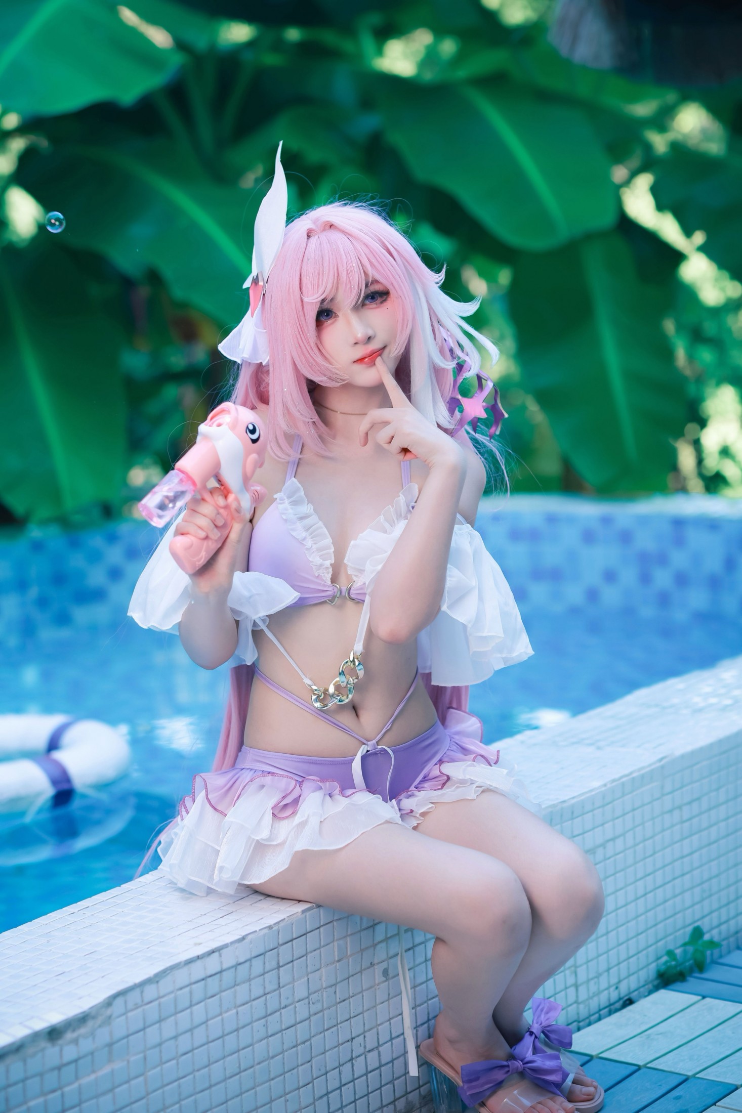 火鸡面重度依赖 – 《泳池边的粉色小蛋糕是爱莉希雅本人掉进夏天啦！ 》[32P]