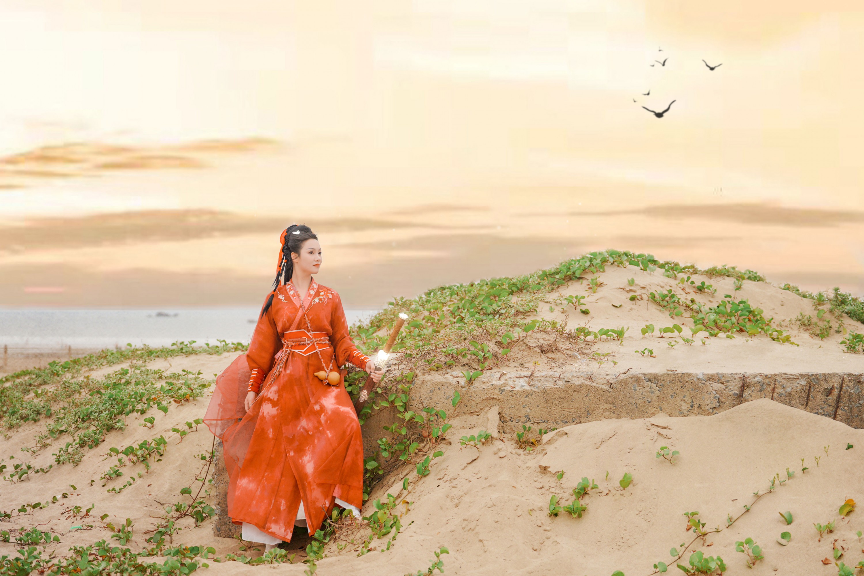 泱泱泱呀 - 《古风人像拍摄-海边-泱泱》[30P]