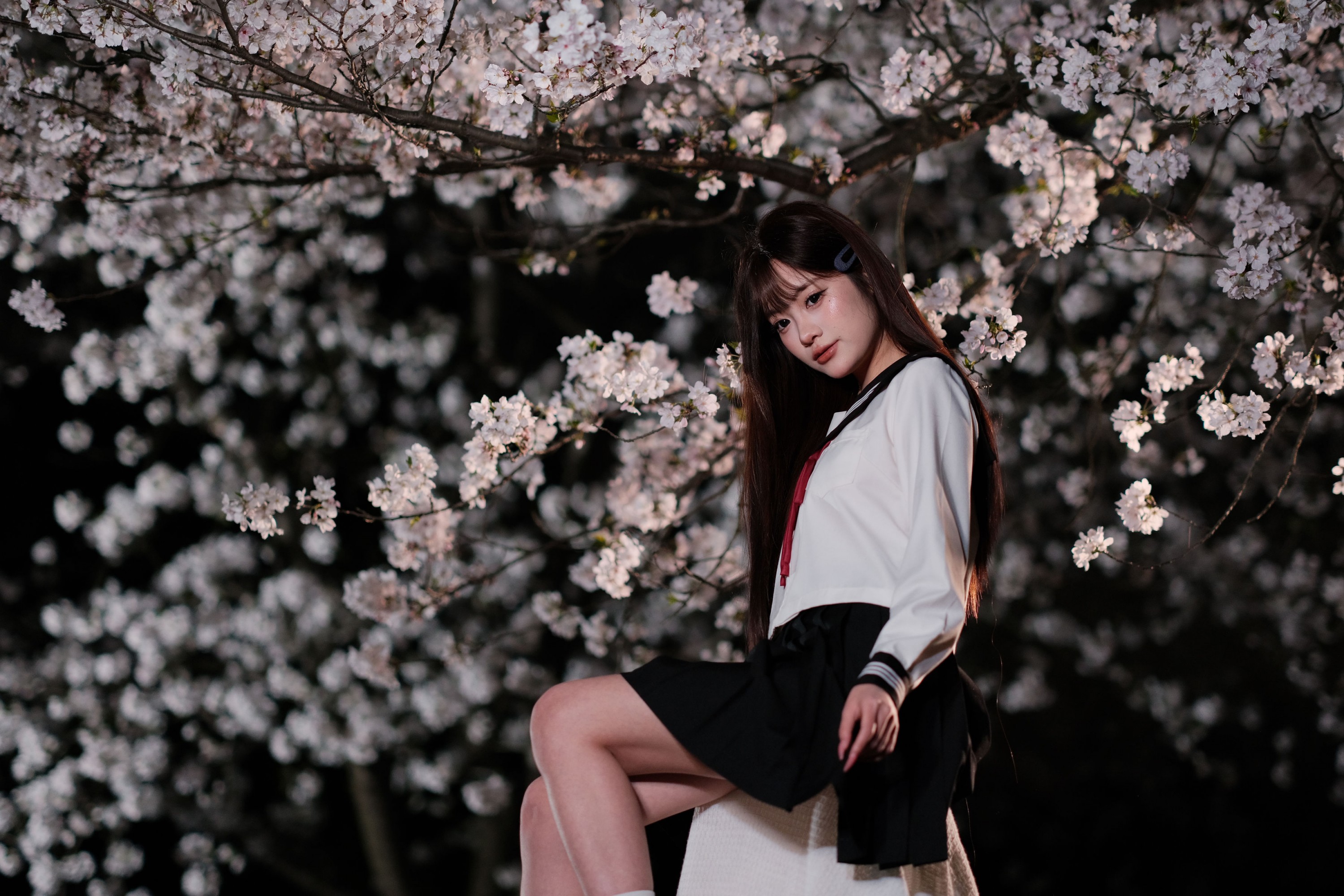 纯纯 - 《夜樱人像 富士中画幅直出》[25P]