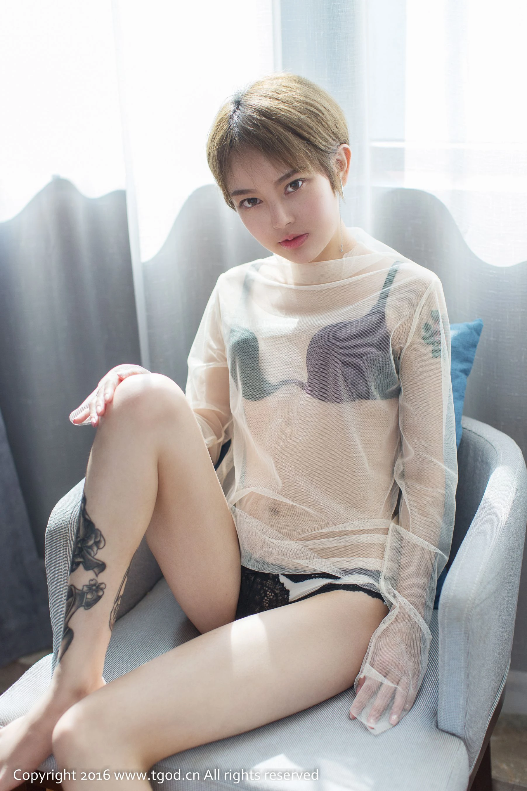 lynne黎茉《透视装短发妹子》 推女神@尤蜜荟