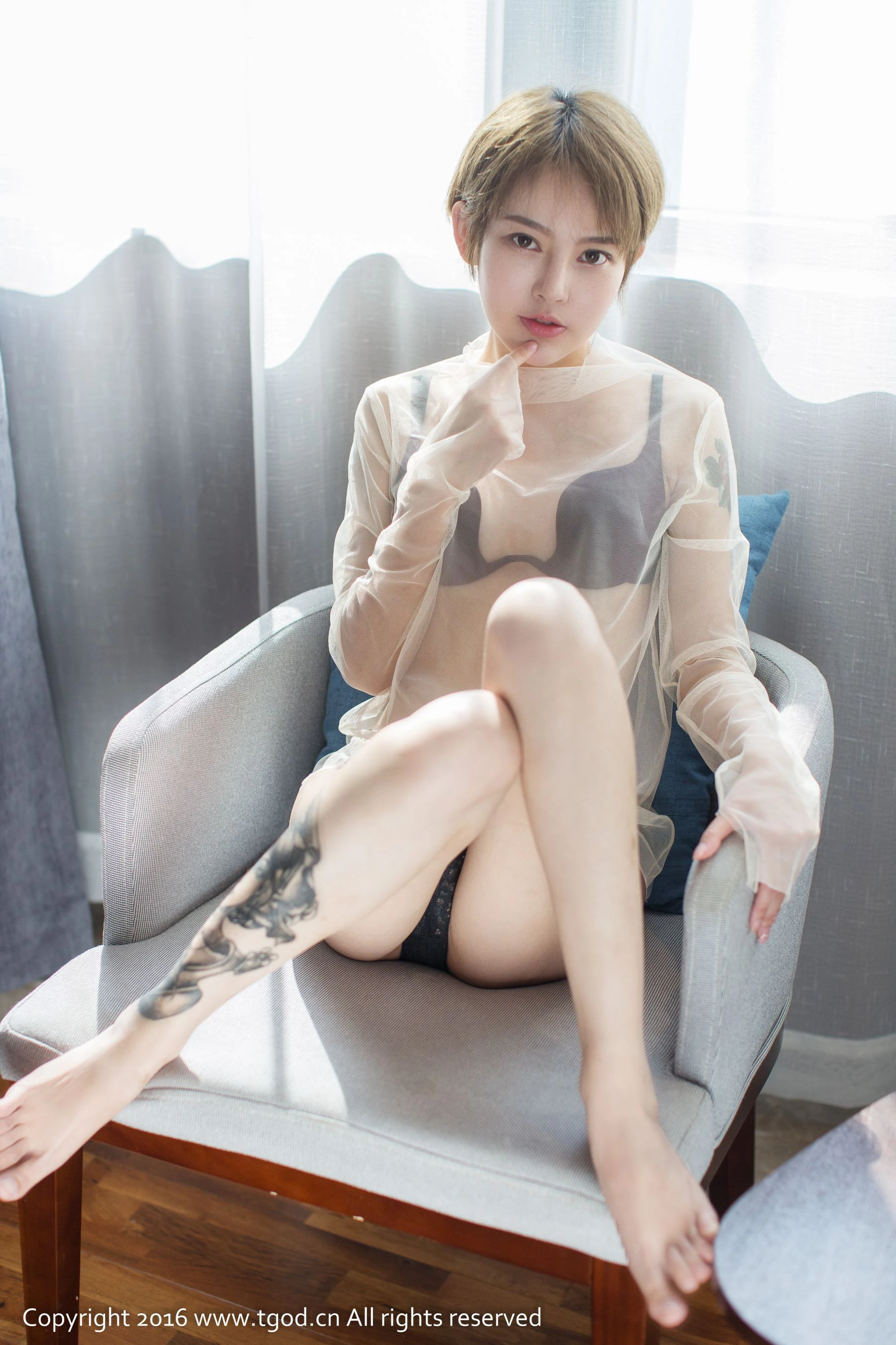 lynne黎茉《透视装短发妹子》 推女神@尤蜜荟